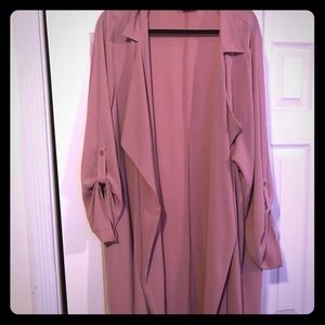 YOURS CLOTHING DUSKYPINK LIGHTWEIGHT DUSTER JACKET